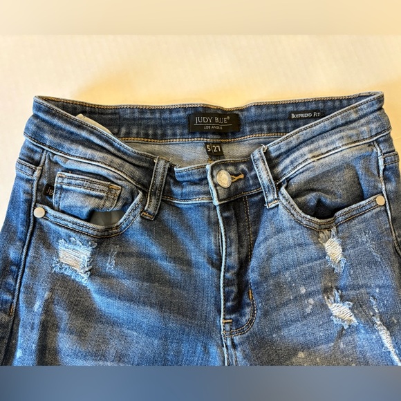 Judy Blue boyfriend fit distressed jeans size 5/27 - Picture 5 of 9